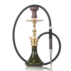 Cocoyaya Simba Hookah - Dark Green Base/ Golden Stem