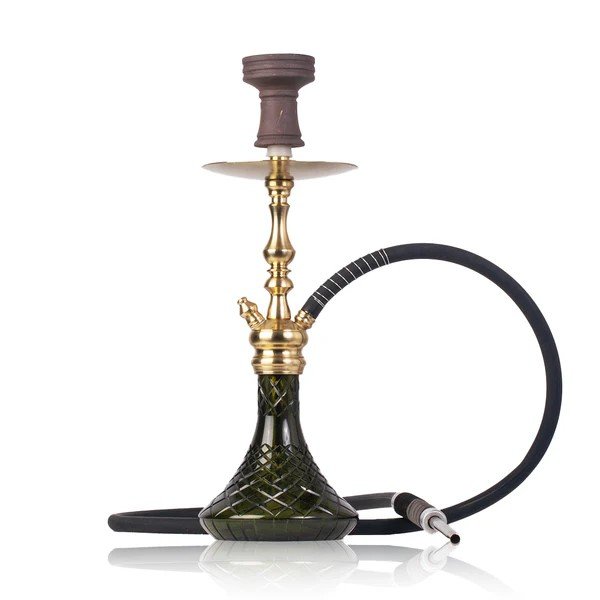 Cocoyaya Simba Hookah - Dark Green Base/ Golden Stem