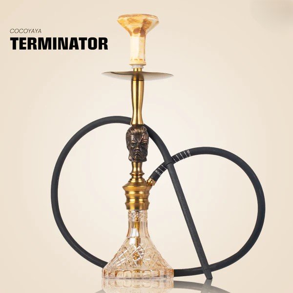 COCOYAYA Terminator Bohemian Hookah - Gold Stem / Transparent Base