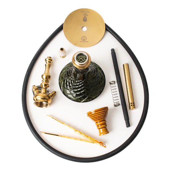Cocoyaya Simba Hookah - Dark Green Base/ Golden Stem