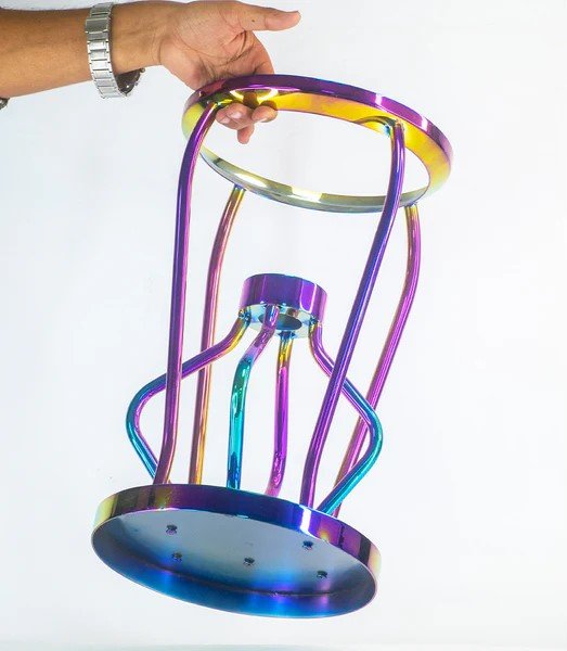 Gemstone Hookah - Rainbow Stem (Blue Base)