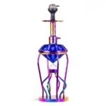 Gemstone Hookah - Rainbow Stem (Blue Base)