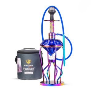 Gemstone Hookah - Rainbow Stem (Blue Base)