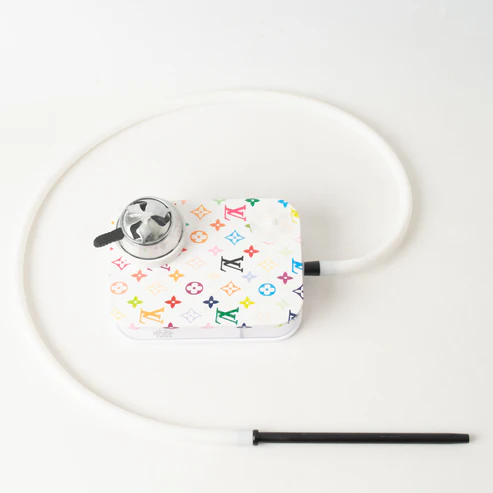 LV-Printed Car Hookah with LED Light & Remote
