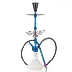 COCOYAYA Amara Hookah with 4 Pipes - White Base/Rainbow Stem