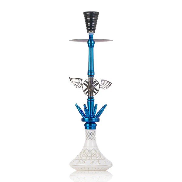 COCOYAYA Amara Hookah with 4 Pipes - White Base/Rainbow Stem