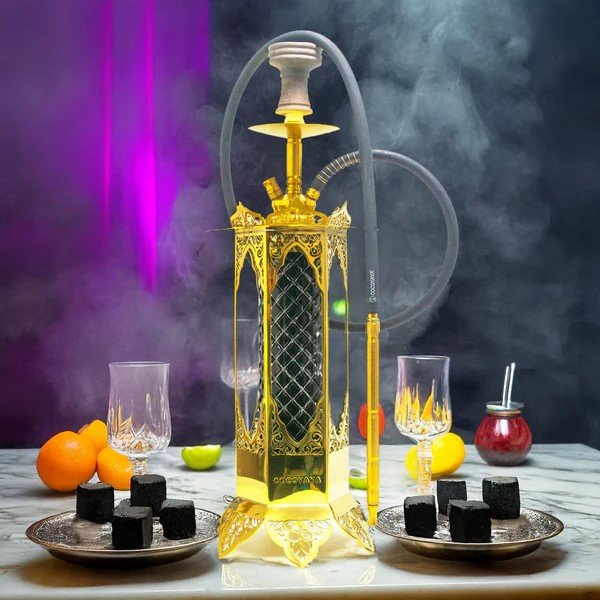 COCOYAYA Minar Hookah - Gold Stem / Bottle Base