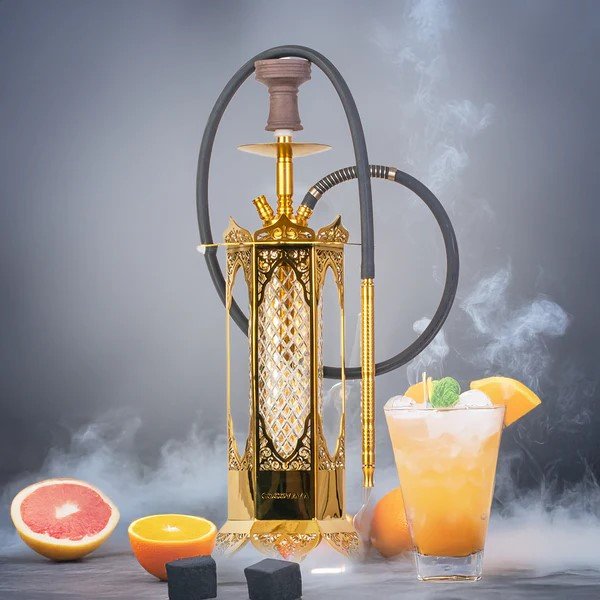 COCOYAYA Minar Hookah - Gold Stem / Bottle Base